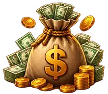 Coffre de saloon débordant de pièces d'or, illustration du bonus de bienvenue Mr Cash